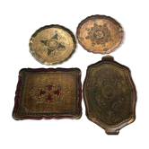 Set of 4 florentine trays