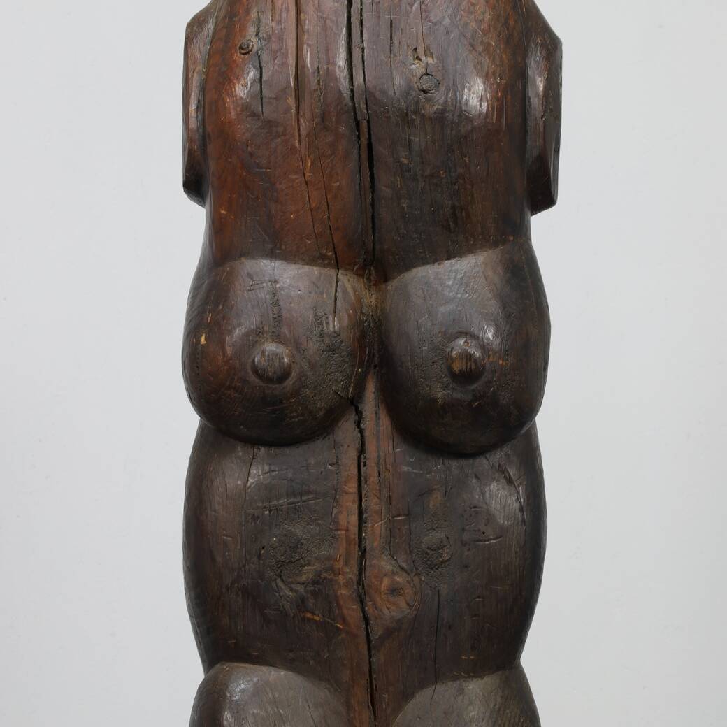 Sculpture in Carved Wood “Totem” by Mario Orsogna, 1977