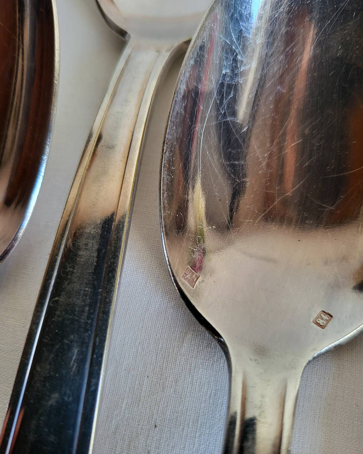 6 Silver-Plated Metal Table Spoons by DAM