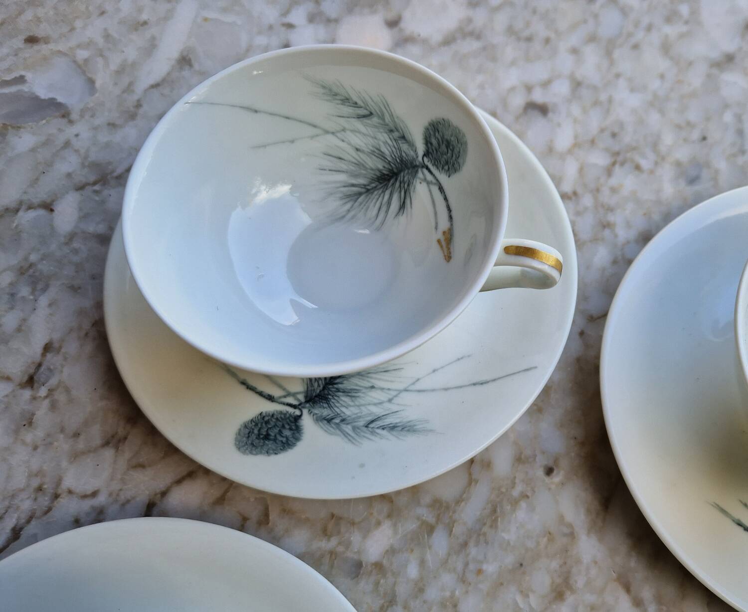 Coffee service for 9 people, Limoges porcelain, signed D'Arnac