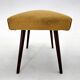 Mid-Century Stool with New Upholstery, Czechoslovakia, 1970's
