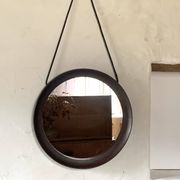 Vintage Scandinavian round wall mirror
