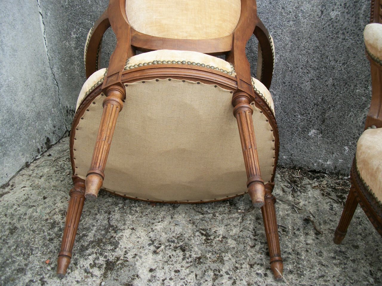Pair of Louis XVI style armchairs