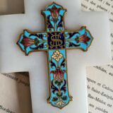 Benedictine Cross in Onyx and cloisonné enamel