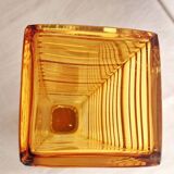 Jarrón de cristal con base de plata. Italia, 1970s