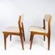 Ensemble de chaises de salle à manger en teck et rembourré de tissu léger, conçu par Erik Buch, années 1960