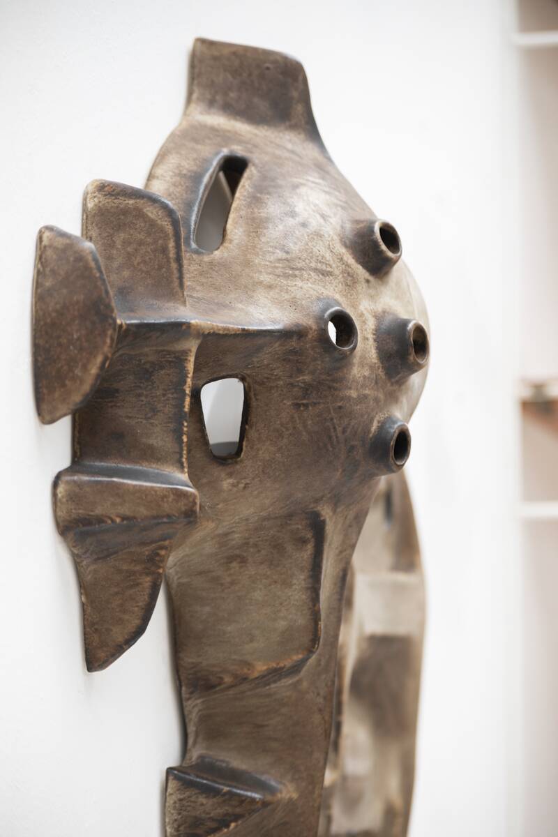 Brutalist wall lamp by Matt Camps for Loré Ceramics, the Netherlands, 1960s