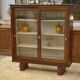 1940s oak display cabinet