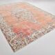 Faded Salmon Vintage Large Antique Rug For Living Room, 261x350 Cm