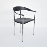 6 chairs chrome and leather 70s