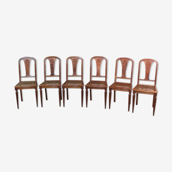 Set of 6 art deco chairs mahogany twentieth