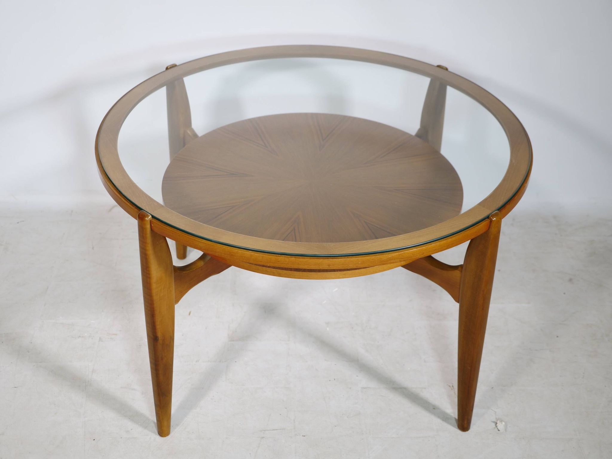 Mid-Century Coffee Table Walnut and Glass by Wilhelm Renz, 1960s