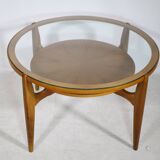Mid-Century Coffee Table Walnut and Glass by Wilhelm Renz, 1960s