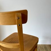 set of 4 Thonet bistro chairs in curved wood honey Mid-Century 50s