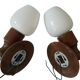 Ensemble d'applique murale support bois et globe opaline blanche vintage