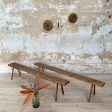 Primitive oak bench