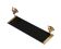 Wall shelf in gold metal and black glass adorned with fish.