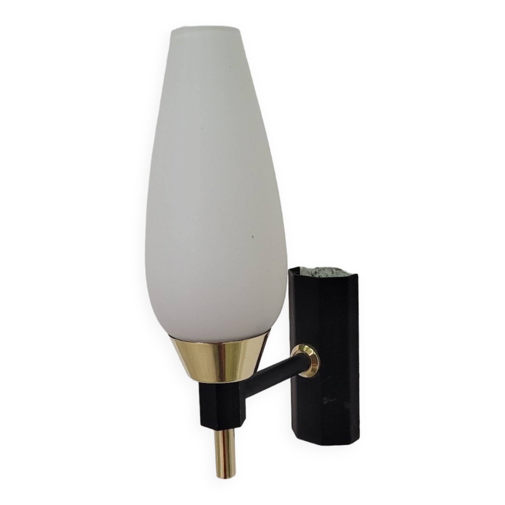 Vintage Arlus wall light in opaline and brass 1950s