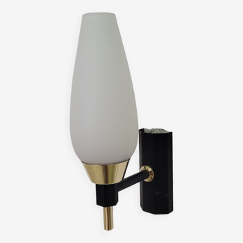 Vintage Arlus wall light in opaline and brass 1950s