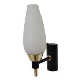 Vintage Arlus wall light in opaline and brass 1950s