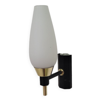 Vintage Arlus wall light in opaline and brass 1950s