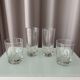 Set of 4 Vintage Sculptural Drinking Glasses | Thick Glass Tumblers & Highb
