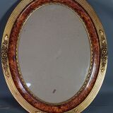 Old oval frame gilded stucco wood