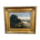 Oil on canvas, Riverside landscape
