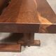 Oak dining table with 2 benches Minimalist Brutalist Wabi Sabi