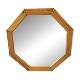 80s hexagonal pine mirror