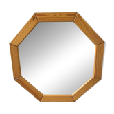 80s hexagonal pine mirror