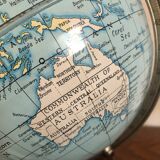 World globe in vintage sheet metal of English origin