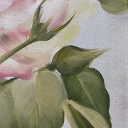Tableau HST "Rose en fleur et bourgeons" avec cadre