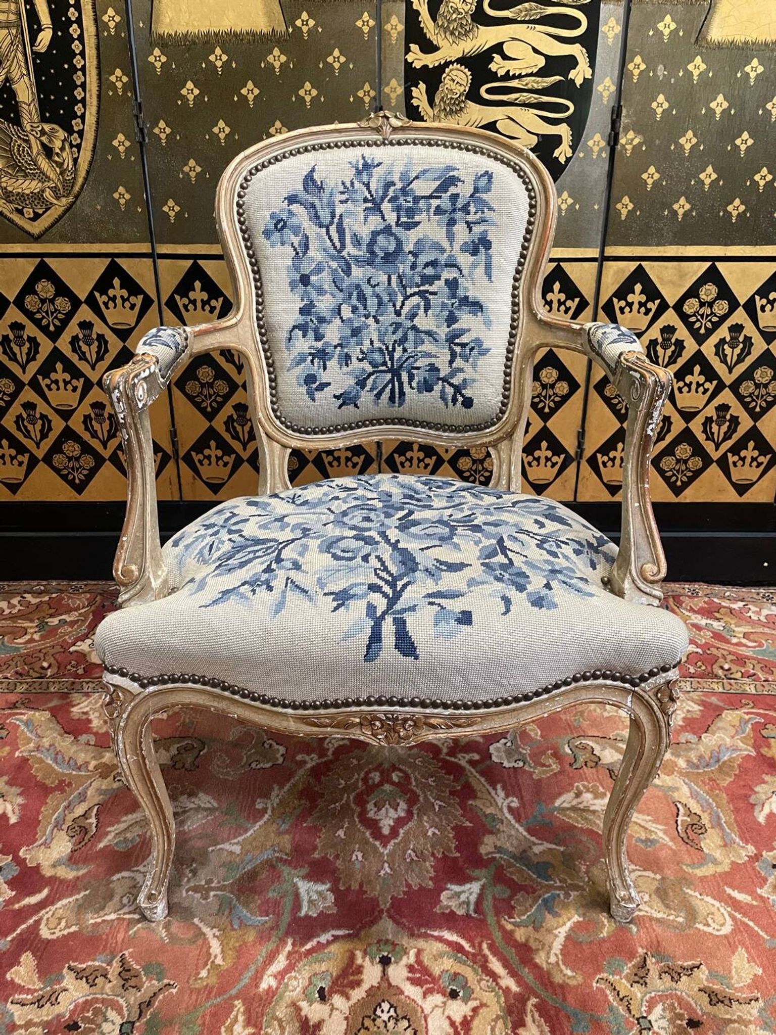 Suite of 4 Louis XV style convertible armchairs