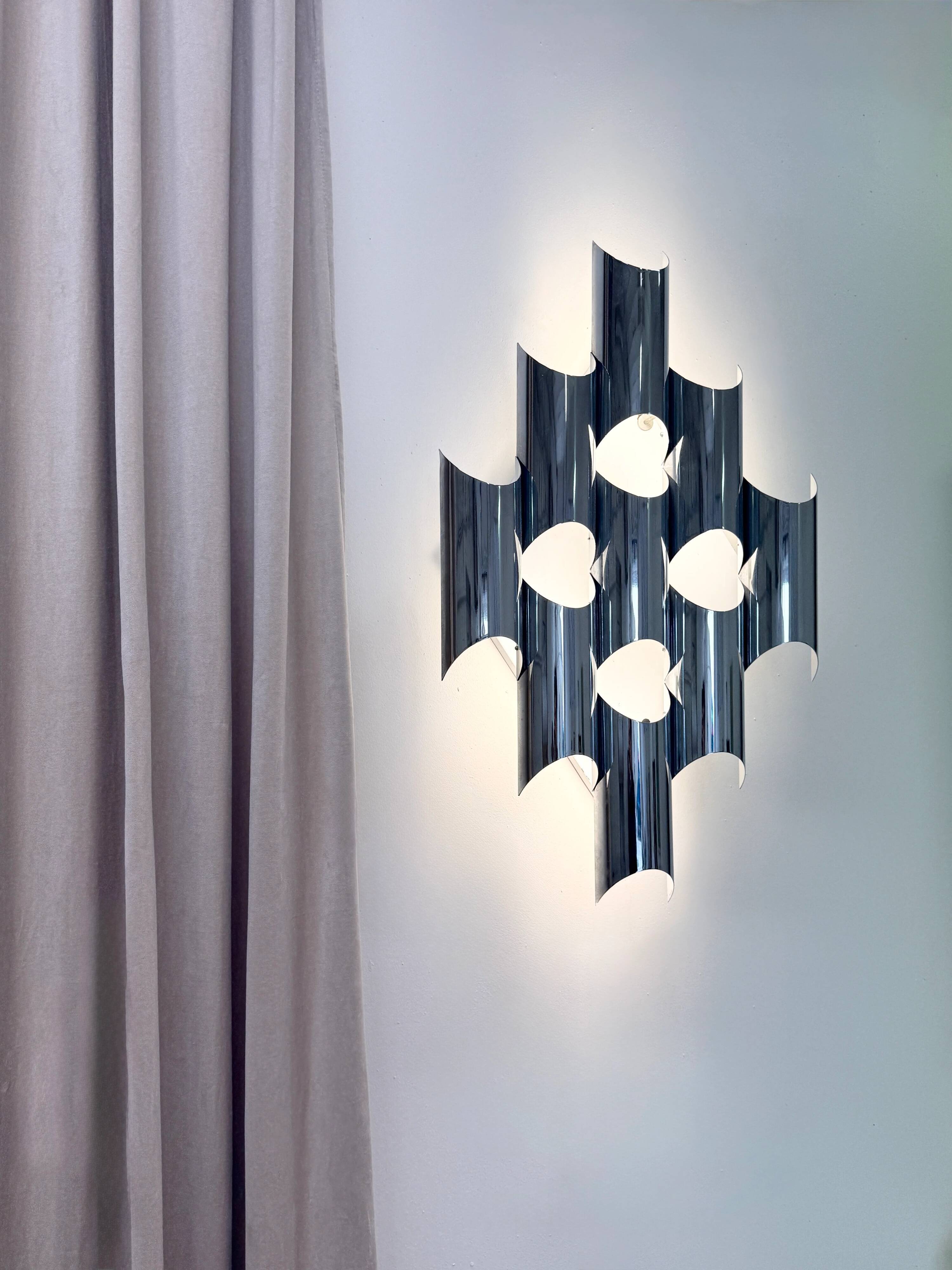 Large pair of wall sconces "Organ" by Raak Amsterdam, 1970s