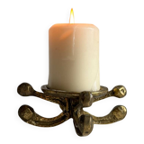 Vintage Brutalist Bronze Candle Holder