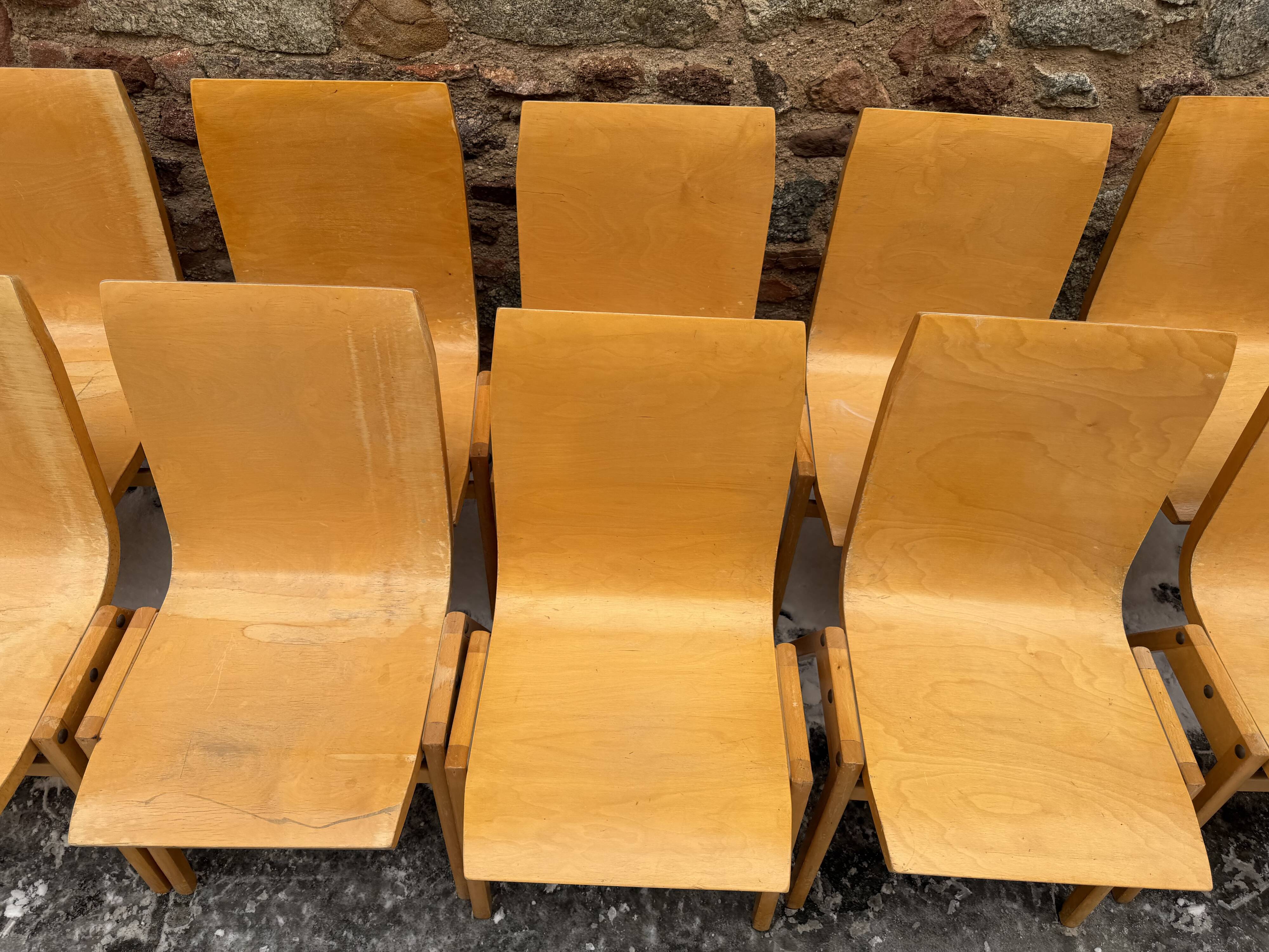 Set of 16 stackable designer chairs – Roland Rainer