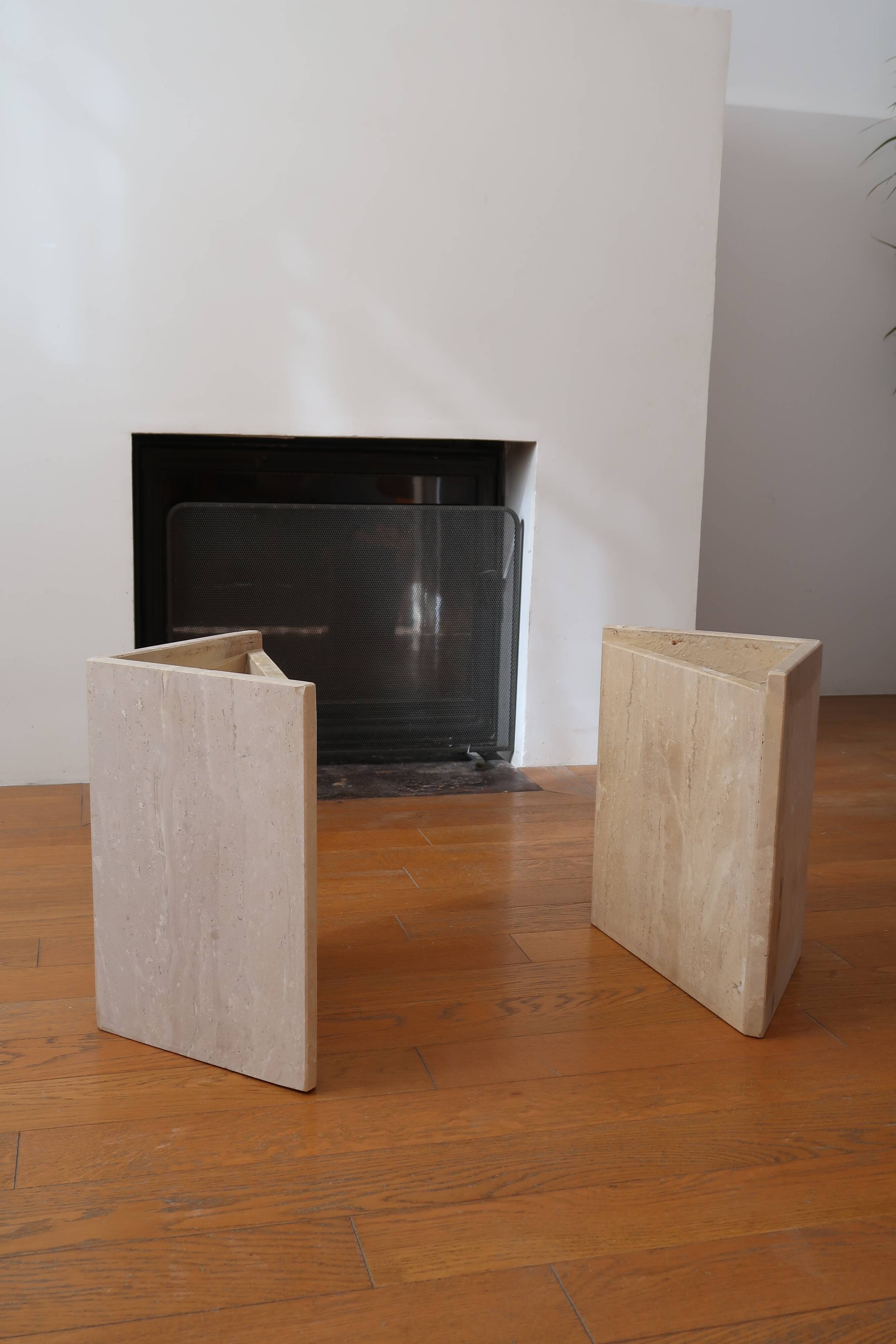 Travertine coffee table Roche Bobois