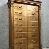 Notary cabinet with drawers in solid walnut, Napoleon III period, circa 1850