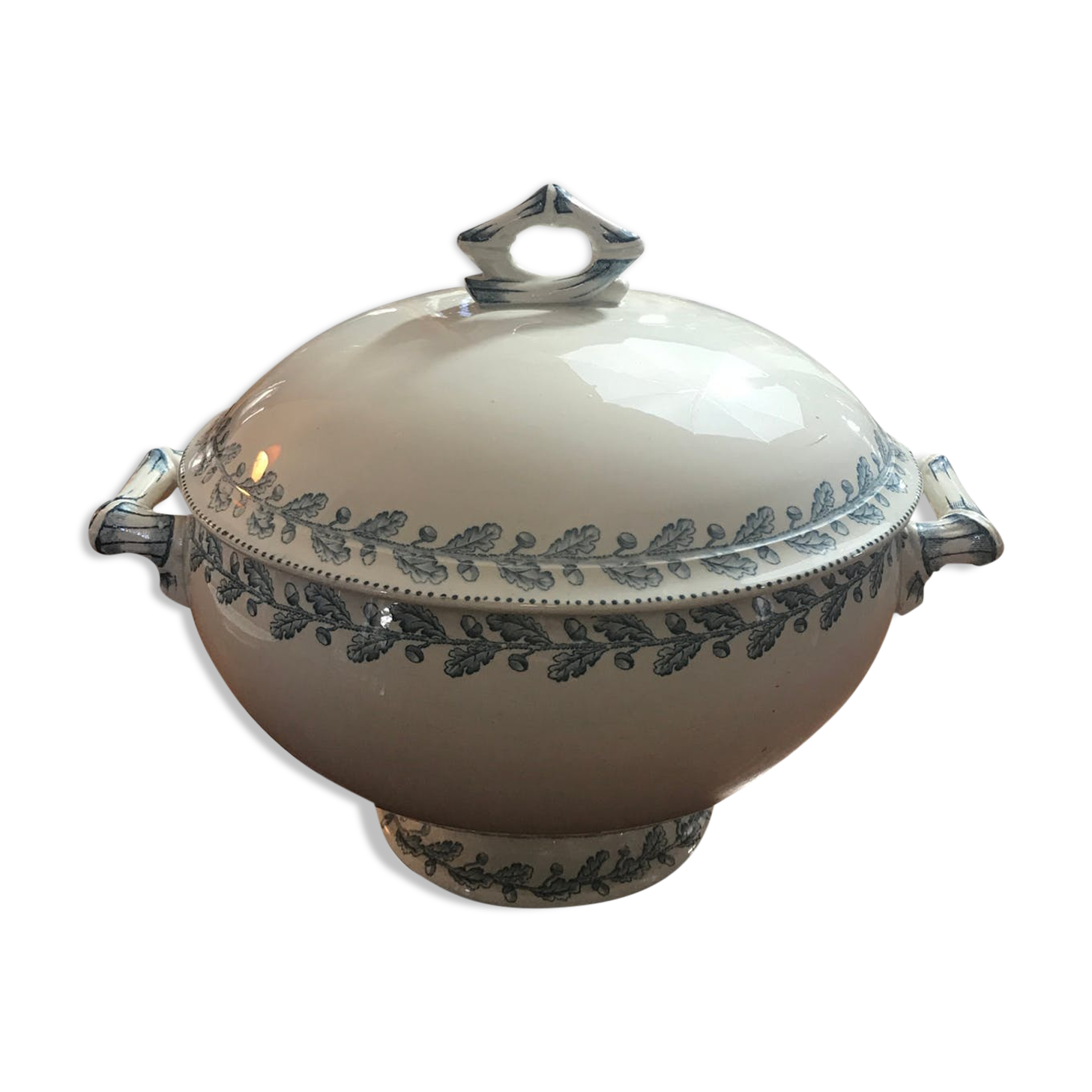 Soupière in Fer Land Sarreguemines early 20th century