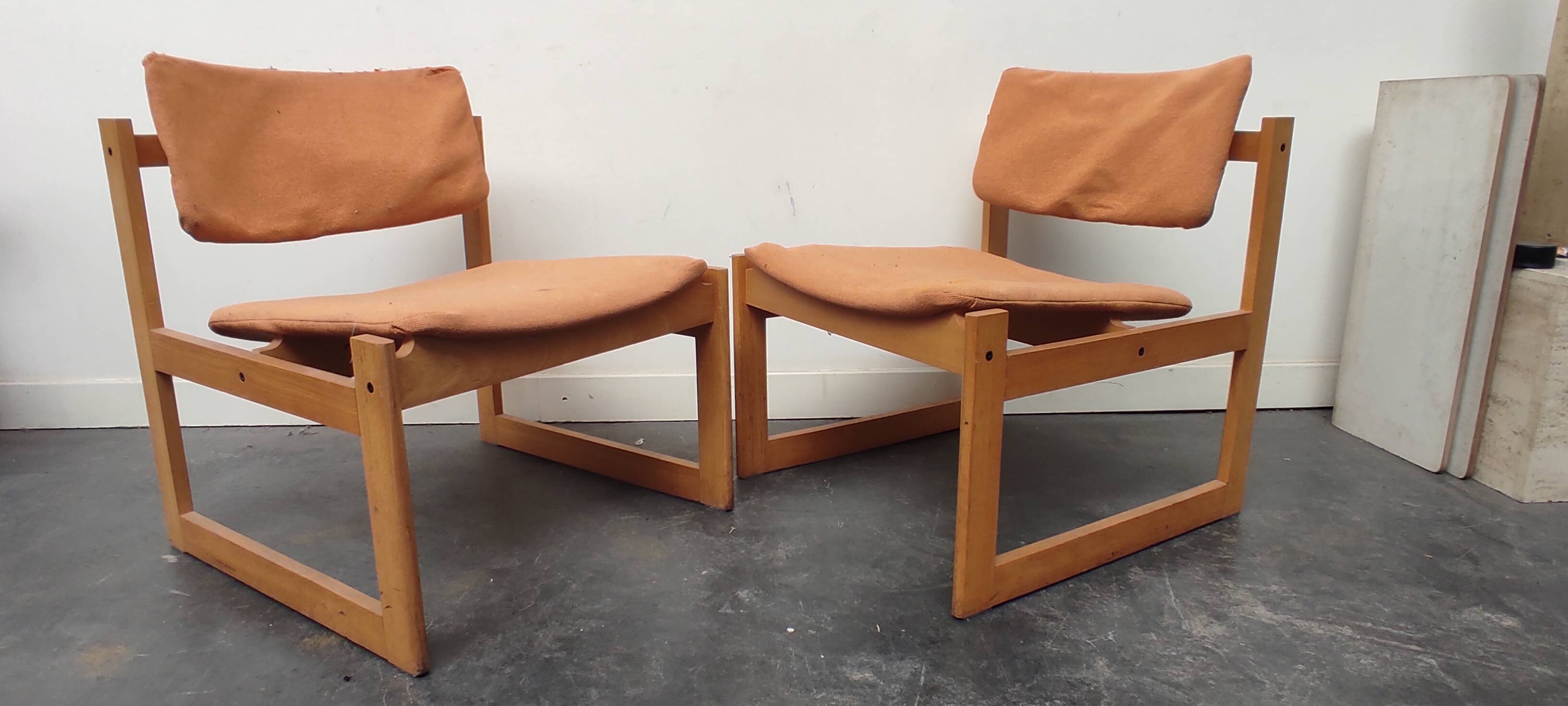 Pair of SFC 3001 armchairs by Michel Mortier 1960
