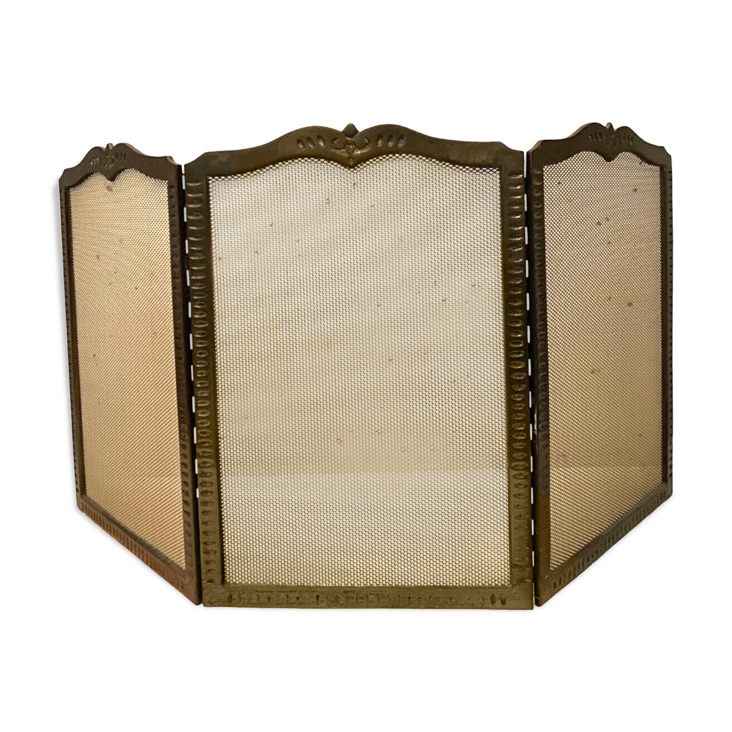 Bronze spark screen has three panels XX century