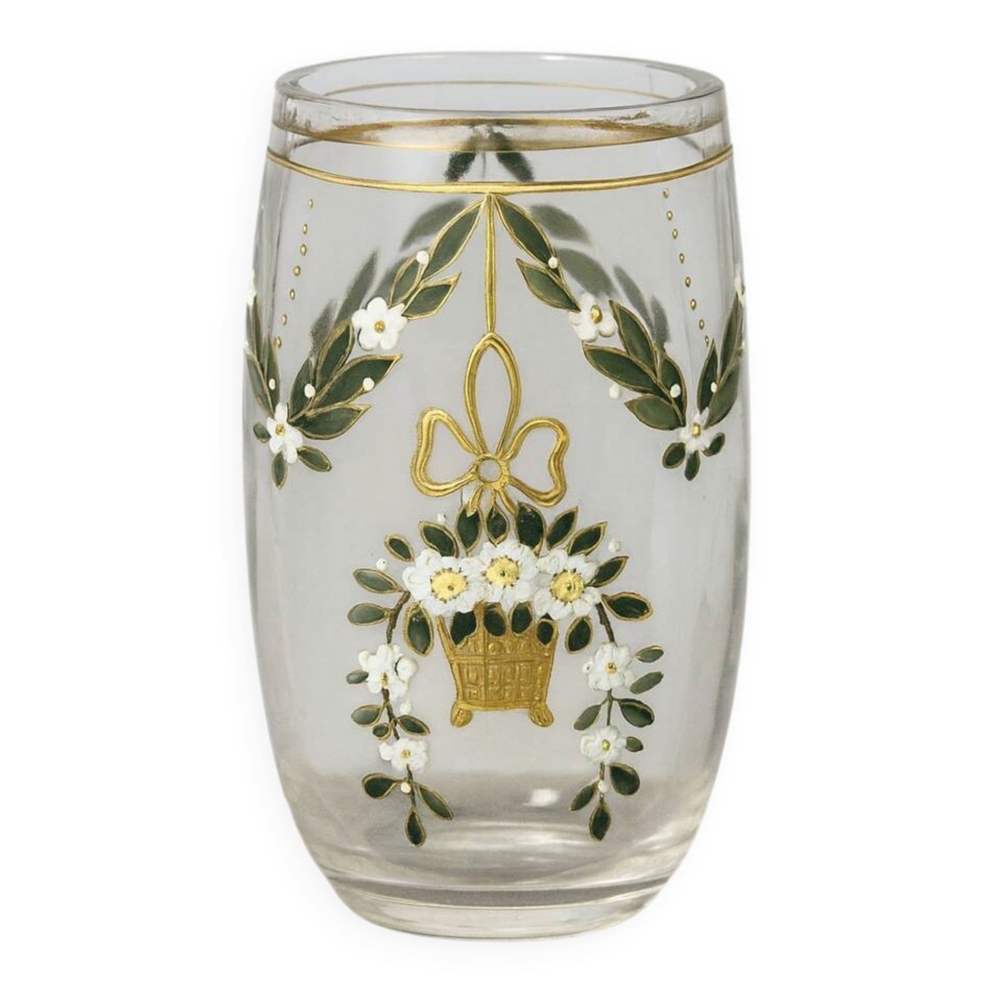 Vase époque Art Nouveau décoré à la main
