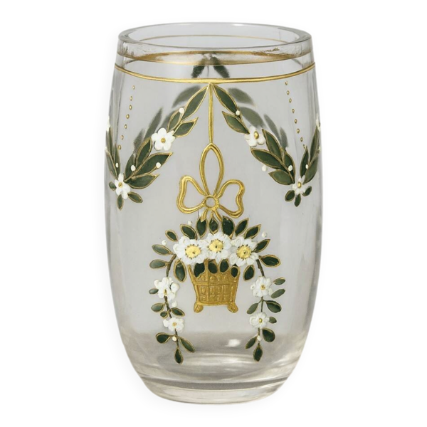 Vase époque Art Nouveau décoré à la main