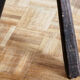 Brutalist chair in raw wood