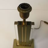 Table lamp in lucite and brass style Hollywood Regency 70's