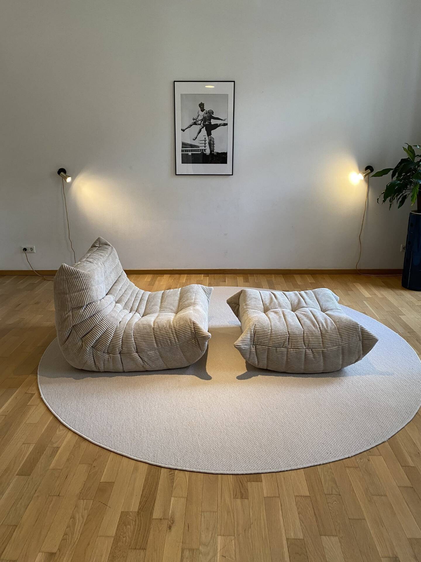 Ligne roset – ensemble togo 4 pièces – velours côtelé beige