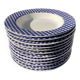 12 Quadrifoglio blue checkered soup plates