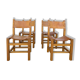 Set of 4 chairs Maison Regain in leather and solid elm.