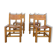 Set of 4 chairs Maison Regain in leather and solid elm.